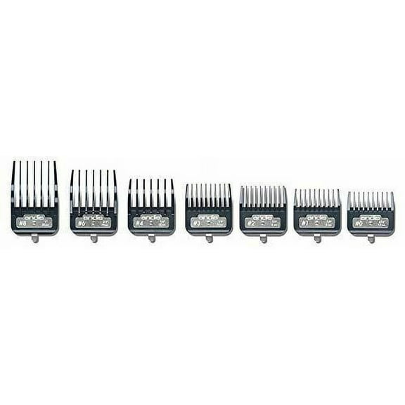 Andis Master Series Premium Metal Hair Clipper Attachment Comb 7 Piece Set, 3364