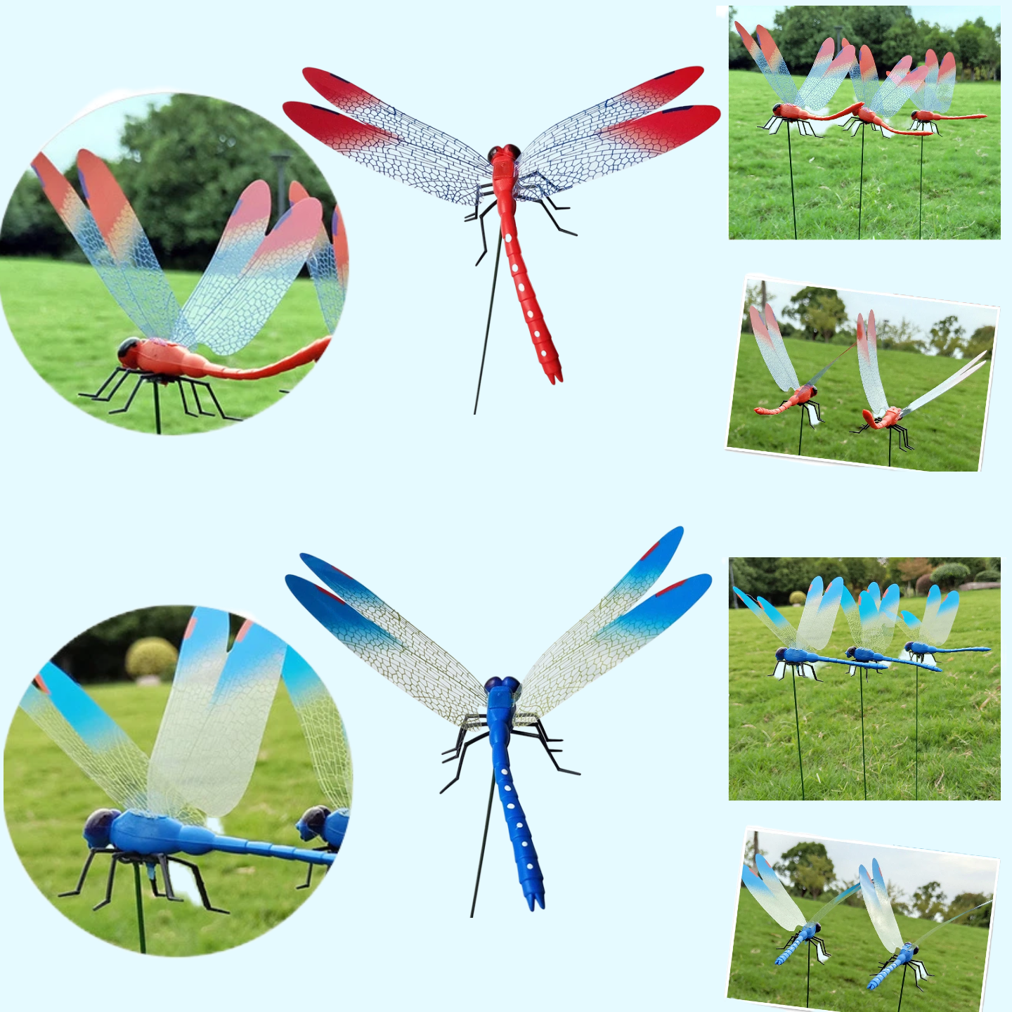40pcs Dragon Fly Clips for Bugs Repellent 3D Dragonfly Clip Realistic Dragonfly Clips to Keep Bugs Away for Garden Patio Decoration