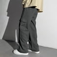 thumbnail image 2 of TOWED22 Baggy Sweatpants for Boys Loose Fit Straight Leg Cargo Sweat Pants Elastic Waist Trousers Streetwear with Pockets Dark Gray,10-11 Y, 2 of 7