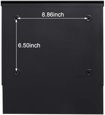 Locking Mailbox Wall Mount- Waterproof mailboxes with Secure Key Lock and Newspaper Compartment, Key Lock Drop Box Extra Large Capacity, 12.9 x 4.1 x 14.2 Inch, SM-HPB938 Black New