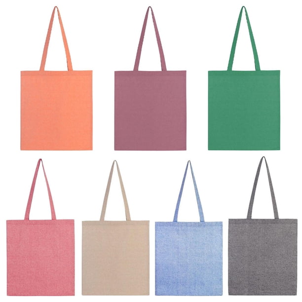 Paquete 165 piezas Bolsa de algodón reciclado con asas purpura 38 x 42