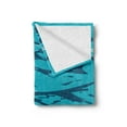thumbnail image 2 of Vintage Beach Soft Flannel Fleece Throw Blanket, Illustration of Abstract Ocean Waves Coastal Blue Simplistic, Cozy Plush for Indoor and Outdoor Use, 50" x 70", Petrol Blue Dark Seafoam, by Ambesonne, 2 of 5