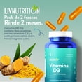 thumbnail image 3 of VITAMINA D3 LIV NUTRITION CON CÚRCUMA FRASCOCON 30 CÁPSULAS VEGANAS., 3 of 7