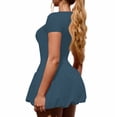 thumbnail image 3 of Women's Sexy Ruched Satin Maxi Dress Backless V-Neck High Split Graduation Evening Gown, 3 of 5
