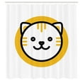 thumbnail image 2 of Ambesonne Cat Lover Shower Curtain, Motif on Plain Background, 69"Wx75"L, Dark Grey and Earth Yellow, 2 of 4