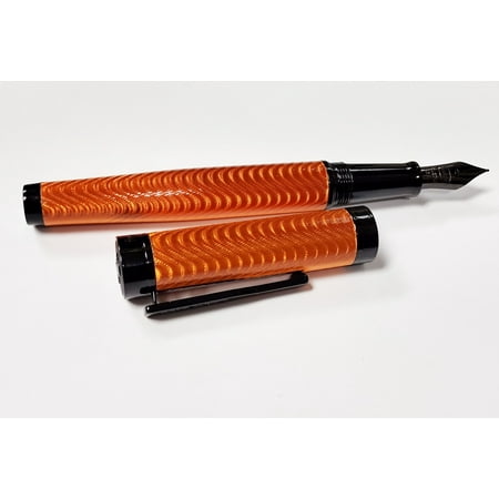 Conklin Herringbone Orange and black Fountain Pen With Medium Point