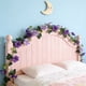 thumbnail image 4 of Guirnalda de flores artificiales de seda de 1,7 m para colgar en la pared | Guirnalda floral de imitación morada y rosa para decoración de interiores, 4 of 6
