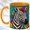 Orange, variant on Colorful Zebra Coffee Mug, Geometric Animal Mug, Ceramic 11 oz