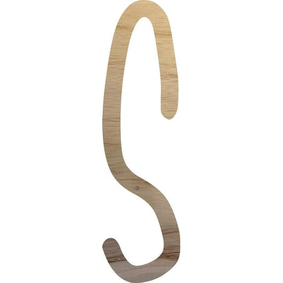 Large Craft Wooden Letters, Unfinished 10'' Letter S, DIY Wall Hang Northwood
