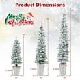 thumbnail image 6 of Demi Bonn Set of 3 Green+Silver Potted Artificial Christmas Trees - Snow-Flocked Tips, Flame-Retardant PVC, 6 of 7
