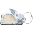 thumbnail image 2 of Disketp 2 Pcs Luggage Tag For Suitcase,Pale Blue Lotus Flowers Leather Baggage Tag With Stainless Steel Loop Privacy Cover For Women Men Girls, 2 of 5