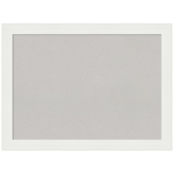 Amanti Art Grey Cork Board Framed Vanity White Narrow Bulletin Board 31 in. x 23 in.