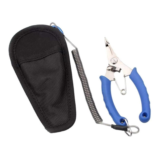 Fishing Pliers Cutter Fish Lip Hook Remover Tool with Lanyard Saltwater  Fishing Blue Straight 