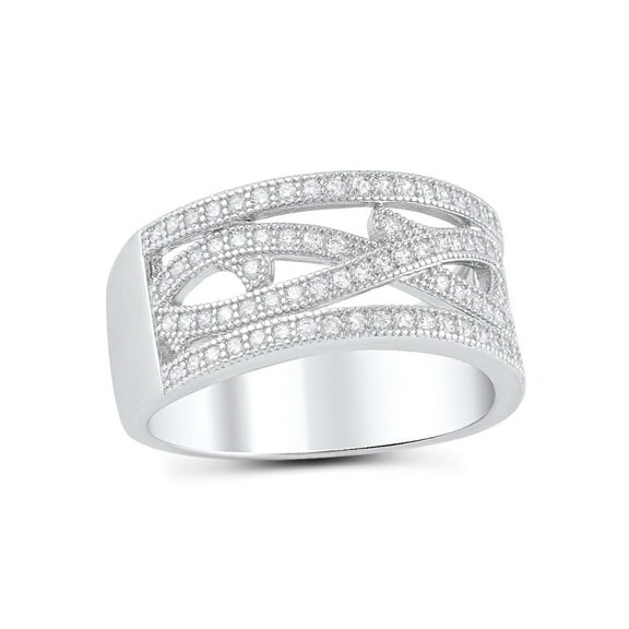 Sterling Silver Cz Wide Infinity Statement Ring for Women and Teens Size 4 - 9