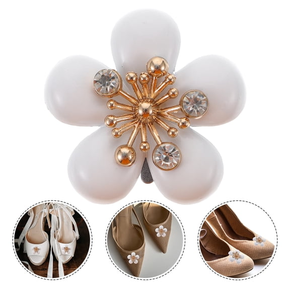 UPOUART Women Rhinestone Shoe Clips Elegant Flower Design Buckle Charm for Wedding