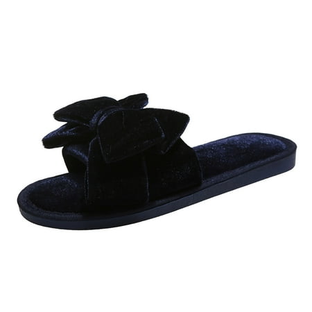

ZHAGHMIN Womens Slippers Open Toe Memory Foam Ladies Fashion Solid Color Bow Knot Comfortable Warm Flat Casual Cotton Slippers House Slippers For Women Memory Foam Women Slipper Slippers For Women M