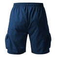 thumbnail image 4 of IAJDKMEK Men's Cargo Shorts with Pockets - Elastic Waist Hiking Shorts, Running Shorts, and Classic Work Shorts for Daily Wear,Navy M, 4 of 5