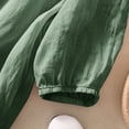 thumbnail image 3 of IMENGL Long Sleeve Shirts for Women Casual Cotton Linen Button Short Summer Loose Neck Embroidered Blouse Soft T-Shirt Women's Basic Tee Long Sleeve Tops,Green, 3 of 7