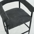 thumbnail image 3 of Set of 4 Modern Upholstered Bar Stools, Boucle Fabric Counter Height Chairs with Metal Frame & Armrests, Kitchen Island Bar Chairs for Home, Dining Room, Cafe (Dark Gray), 3 of 11