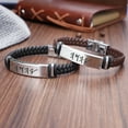 thumbnail image 3 of God Yhwh Leather Bracelet for Men Women Jewish Hebrew Name Jehovah Protection Bangle Religious Israelite Jewelry Gifts for Birthday Anniversary, 8.26 inches, Black, 3 of 7