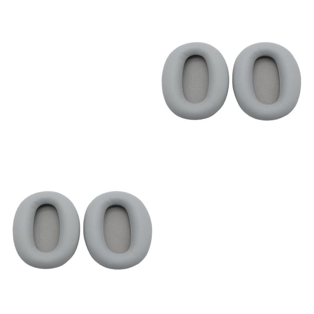 sweethay Almohadillas para los oídos Auriculares Cojín de cuero Auriculares para juegos Almohadillas para los oídos Reemplazo del aro con cancelación Gris 2piezas