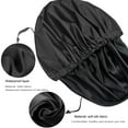 thumbnail image 2 of Shower Caps, Silk Lined Shower Cap for Women,Reusable,Adjustable Size, Washable & Waterproof,Large Satin Shower Cap-Black, 2 of 5