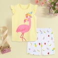 thumbnail image 2 of UAYOTSE Toddler Baby Girl Summer Outfit 6 12 18 24 Months 2T 3T 4T Flowers Crew Neck Short Sleeve T Shirt Tops and Shorts 2 Pcs Clothes Set,Sizes 4-5 Years, 2 of 8