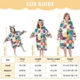 thumbnail image 4 of FORMRS Wearable Blanket Hoodie with Sleeves for Kids Cozy Flannel Sweatshirt, Green Geometric, 4 of 7
