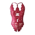 thumbnail image 5 of Gibobby Ropa Interior Sexy Pijama sexy con transparente de encaje para mujer Lencería sexy (Vino, L), 5 of 5
