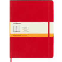 Moleskine Classic Notebook, Soft Cover, XL (7.5" x 9.75"), Ruled, Scarlet Red
