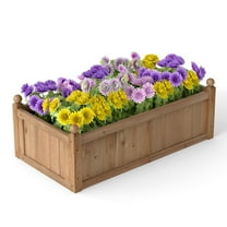 Topbuy Raised Garden Bed 46" x 24" x 16" Wooden Planter Box with 4 Drainage Holes Raised Garden Bed for Vegetables