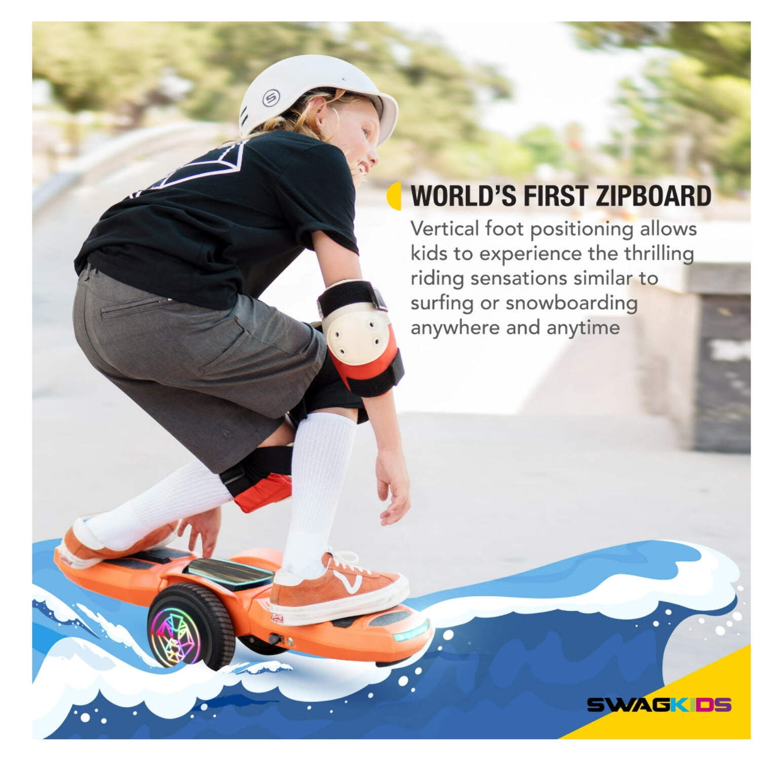 Swagtron Shuttle Zipboard Electric Hoverboard 7 mph 3-Mile