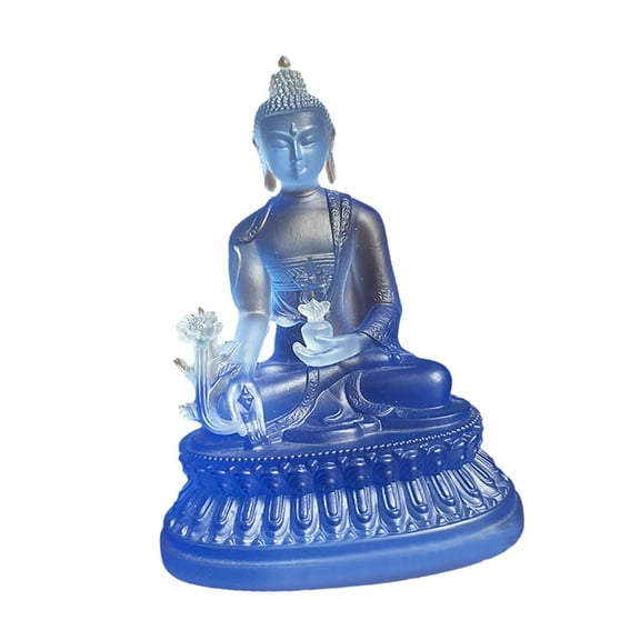 Almencla Buddha Figurine Sitting Statue Table Decoration Meditating Sculpture Height 11cm Elegant Fengshui Sculpture for Table Desktop
