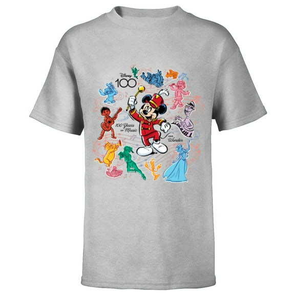 Disney 100 Years of Music and Wonder Mickey Color Fill D100 - Short Sleeve T-Shirt for Kids - Customized-Athletic Heather