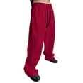 thumbnail image 2 of MAIHAN Men's Loose Fit Straight Leg Casual Pants with Drawstring Waist, Comfortable Joggers with Pockets for Lounge, Daily Wear & Sports(RD1,XXXL), 2 of 8
