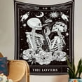 thumbnail image 2 of Gojian Skull Tapestries Black and White Skeleton Gothic Grunge Dark Witchy Wall Hanging Decor Tapestry for Bedroom Aesthetic Alt Room, 2 of 6
