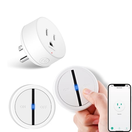GreenCycle WiFi Smart Outlet Plug with Remote, Detachable Magnetic Switch, Works with Alexa & Google Home, Tuya/Smart Life App, 15A/1500W, ETL/FCC Listed, 2.4GHz Only, Remote Control from Anywhere