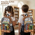 thumbnail image 4 of SEANATIVE Boys Girls Transparent Backpack Kids Teens Clear Bag PVC See Through School Bag Bookbag Transparent Daypack for Stadium Travel School, Dachshund Dog Paw Book Brown, 4 of 7