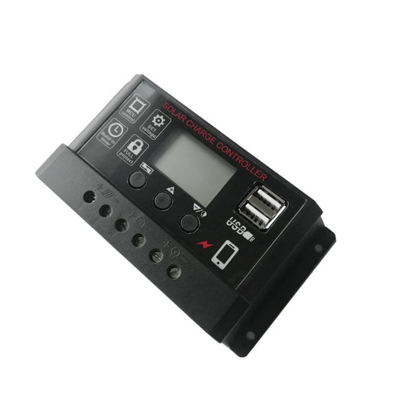 Bearachild Regulador de panel solar Controlador de carga de Pantalla LCD Gestión de carga PWM de 4 etapas completa Electrodomésticos negro 10 A Bearachild HA5851-07B