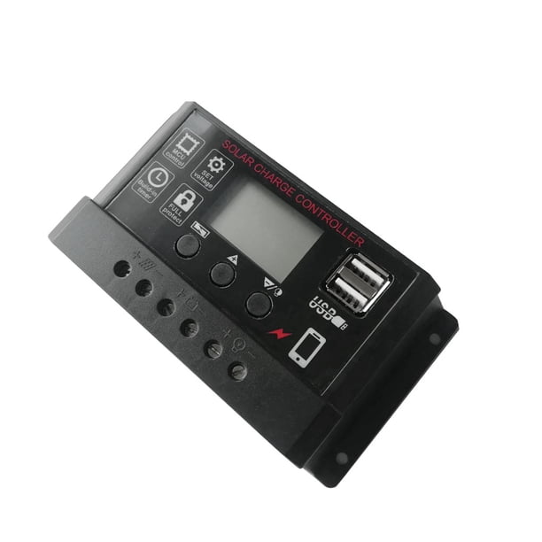 Bearachild Regulador de panel solar Controlador de carga de Pantalla LCD Gestión de carga PWM de 4 etapas completa Electrodomésticos negro 10 A Bearachild HA5851-07B