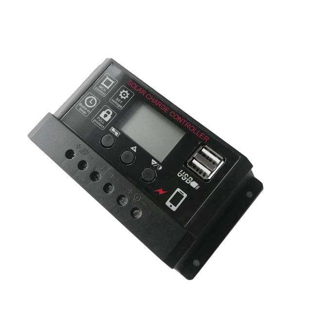 Bearachild Regulador de panel solar Controlador de carga de Pantalla LCD Gestión de carga PWM de 4 etapas completa Electrodomésticos negro 10 A Bearachild HA5851-07B