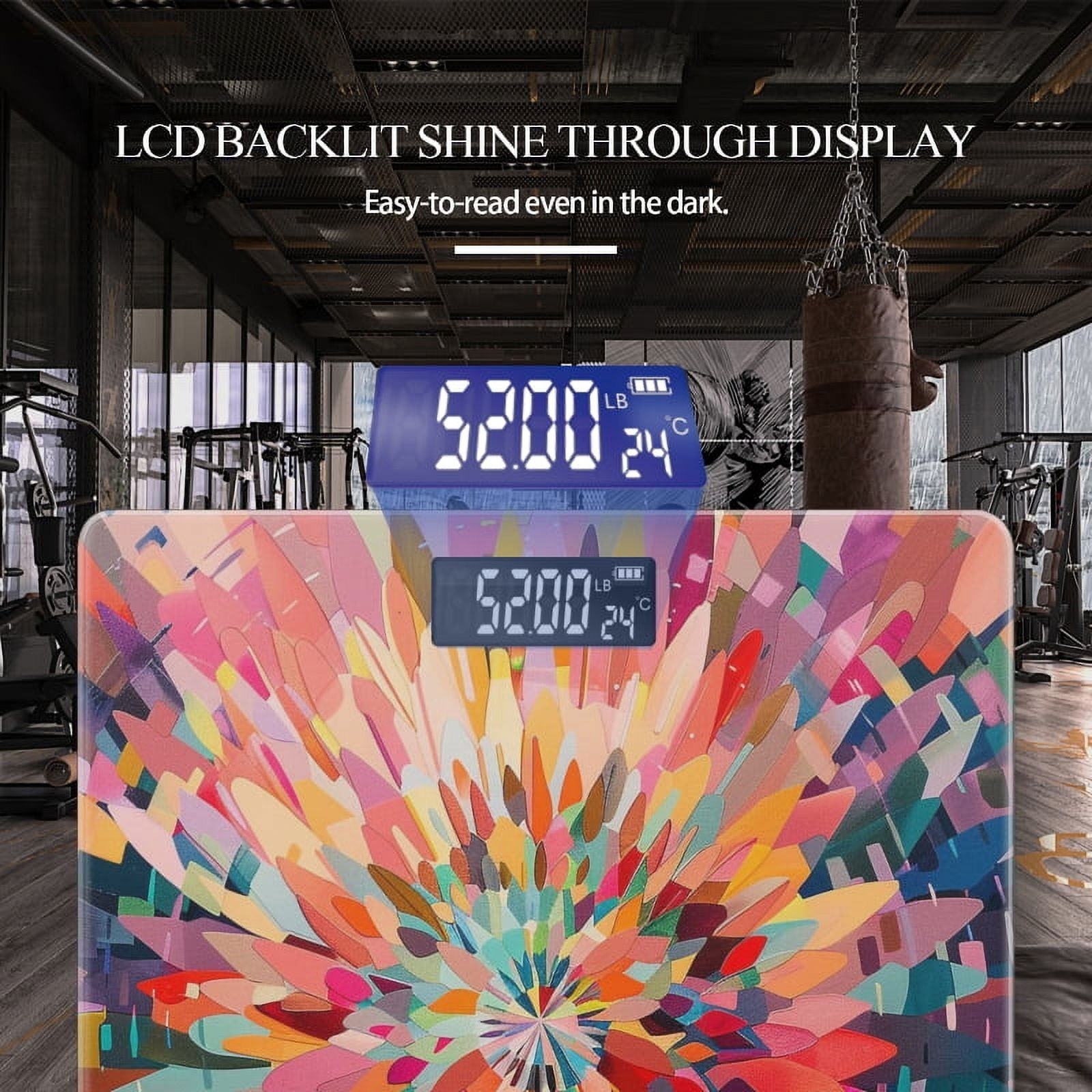 High Precision Body Weight Scale Smart Bathroom Scales with Large LCD Display(400lbs),Decorative for Bedroom-Vibrant And Colorful Abstract Painting Of Explosion
