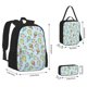 thumbnail image 2 of Disketp Frog In Mermaid Mochila Estampada de Gran Capacidad con Lonchera y Estuche, Set de 3 Piezas para Estudiantes, 2 of 7
