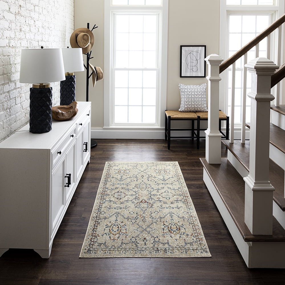 Mohawk Home Arete Floral Indoor Polyester Area Rug, Cream, 2'11" x 5'