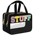 thumbnail image 1 of Bolsa de maquillaje SIMBOOM Clear Letter Black Talla L impermeable, 1 of 8