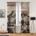 thumbnail image 2 of Kitchen Curtains 84 Inch Length 2 Panels, Brown Western Farmhouse Grommets Window Treatment Curtain, Vintage Cowboys Cactus Thermal Curtains Drapes for Living Room/Bathroom, 2 of 9