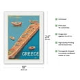 thumbnail image 2 of Greece - Aegean Island Jetty - Vintage Travel Poster c.1948 - Japanese Unryu Rice Paper Art Print (Unframed) 18 x 24 in, 2 of 4