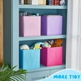 thumbnail image 5 of 12 Pcs Cube Storage Bin 11'' Storage Bins for Room Decor Colorful Bins Foldable Baskets for Nursery Organizer Boxes Fabric Boxes (Sky Blue, Purple, Pink, Rose), 5 of 14