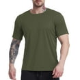 thumbnail image 2 of Clothing T-Shirts for Men Comfortable Soft Men's T-shirt Solid Color Quick Drying Breathable Tights Sweat Basketball Training Sports Wear Fitness Top Classic Basic Tees, 2 of 6