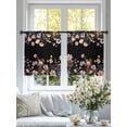 thumbnail image 4 of Black Spring Floral Sheer Curtains 45 Inch Length 2 Panels Set Window Treatments, Elegant Flowers Farmhouse Botanical Rod Pocket Semi Curtains for Living Room/Bedroom/Kitchen Décor, 104"W x 45"L, 4 of 7